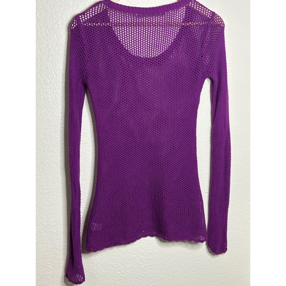 Athleta Crochet Knit Long Sleeve Purple Boho Bohemian Fairycore Preppycore